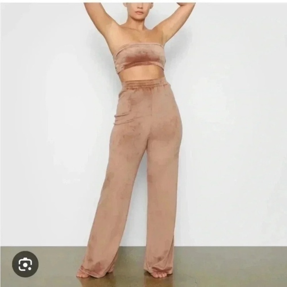 SKIMS Wide Leg Faux Velvet Velour Tracksuit Pants XL